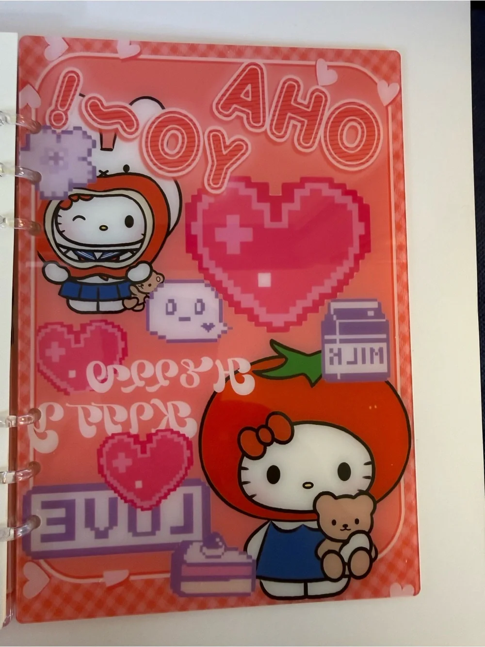 Hello Kitty Pink and Red Shaker Notebook A5